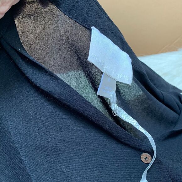 MORGAN CARPER  Semi Sheer Black SAPIN Mini Dress w/Pockets! Sz SML - Picture 10 of 16